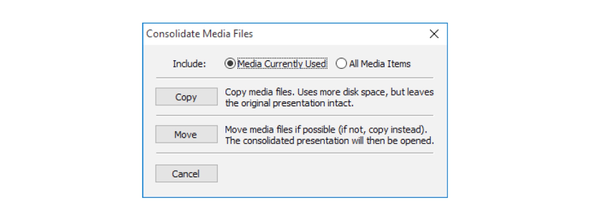 Consolidate to screen
