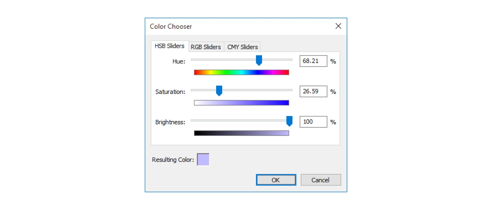 Tween tracks color chooser